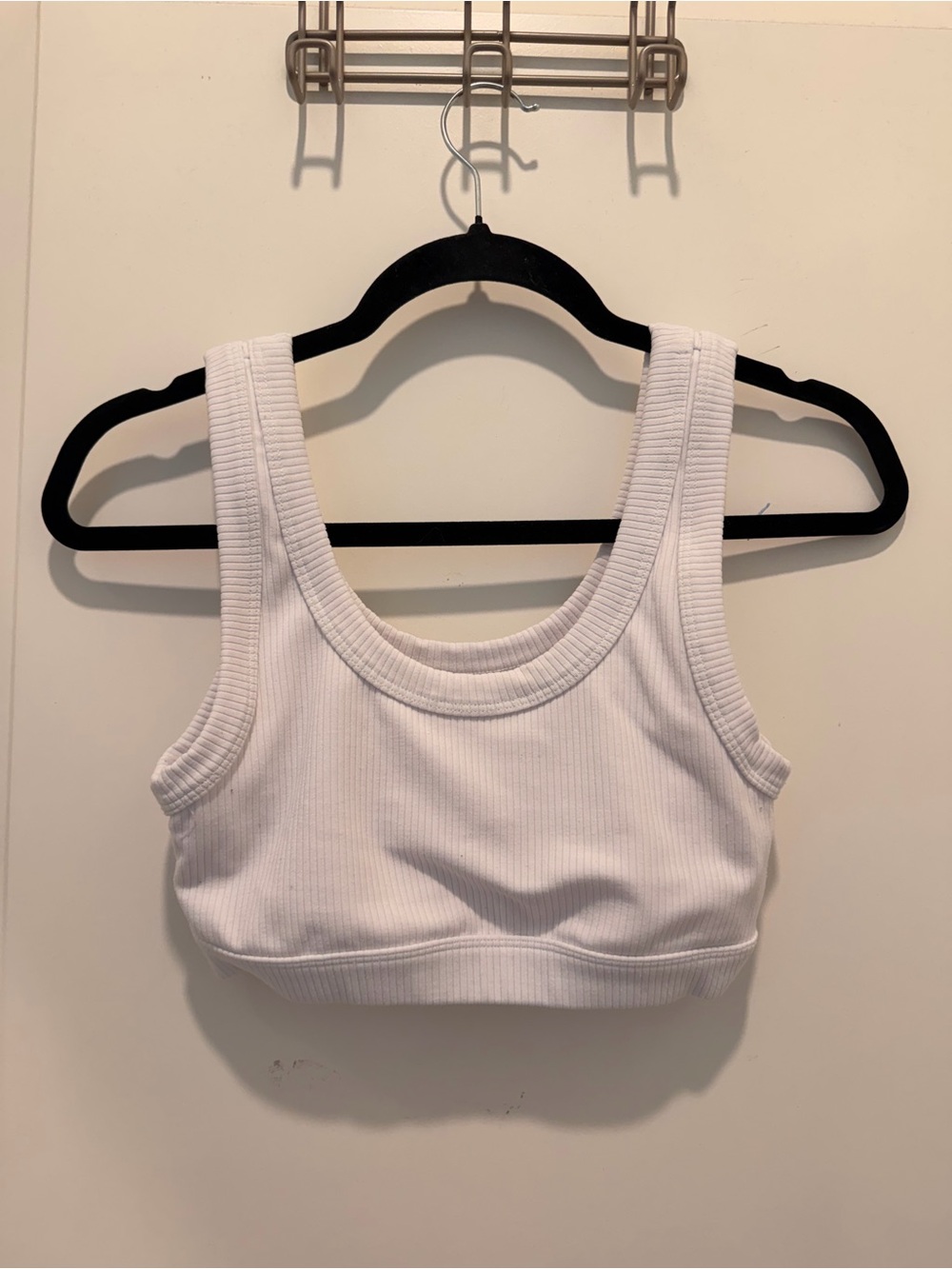 Alo Yoga Ribbed White Sports Bra Size Small